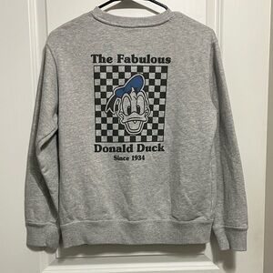 Uniqlo Kids Gray Donald Duck Graphic Sweater Size 13